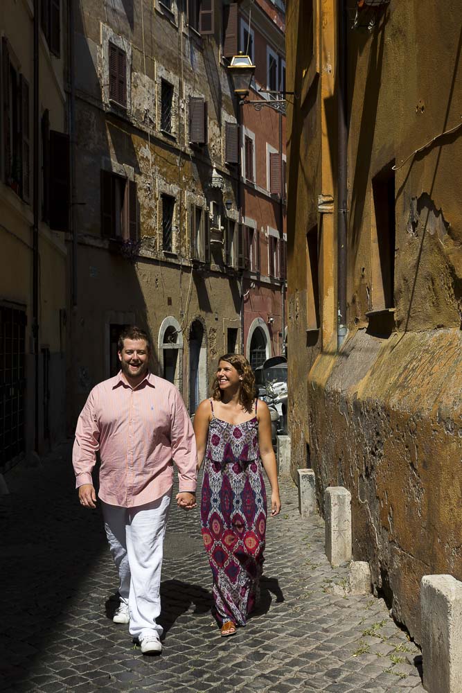 Walking in the streets of Trastevere.