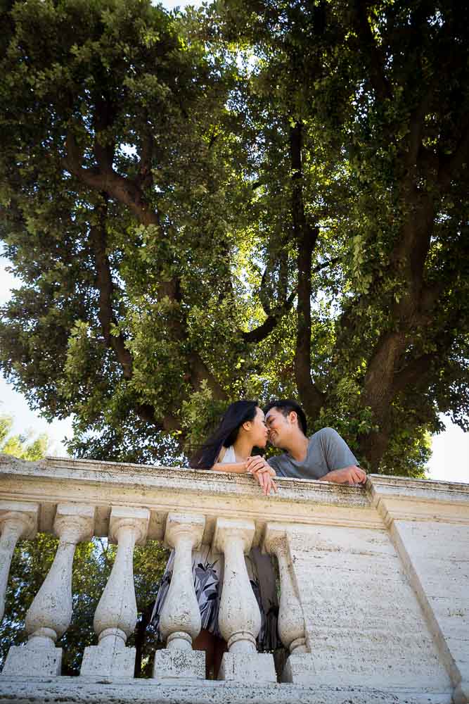 Love and romance during an engagement photo shoot.