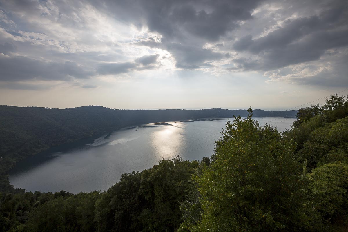 Castel Gandolfo lake view from above.