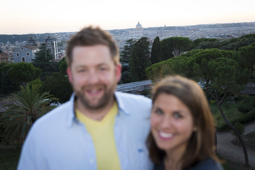 The beautiful sweeping view over the city of Rome Italy.