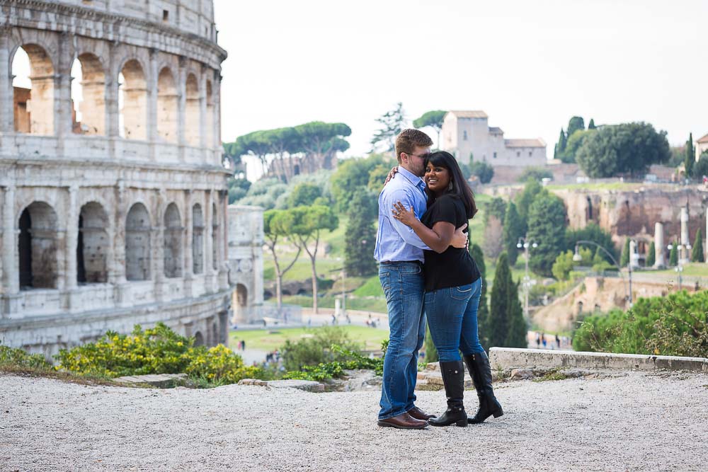 Image of the Coliseum in the background of a photography session.