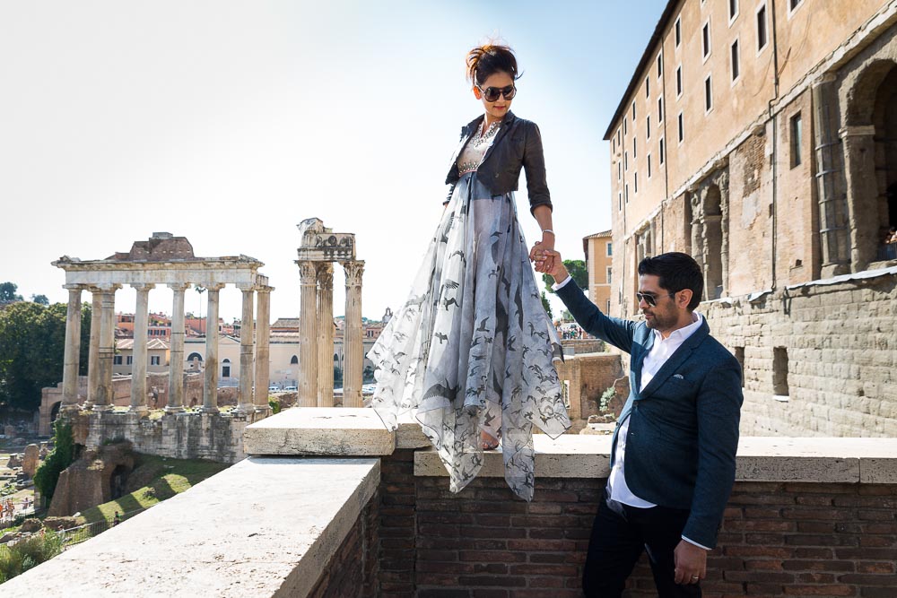 Standing over the roman Forum in Rome Italy.