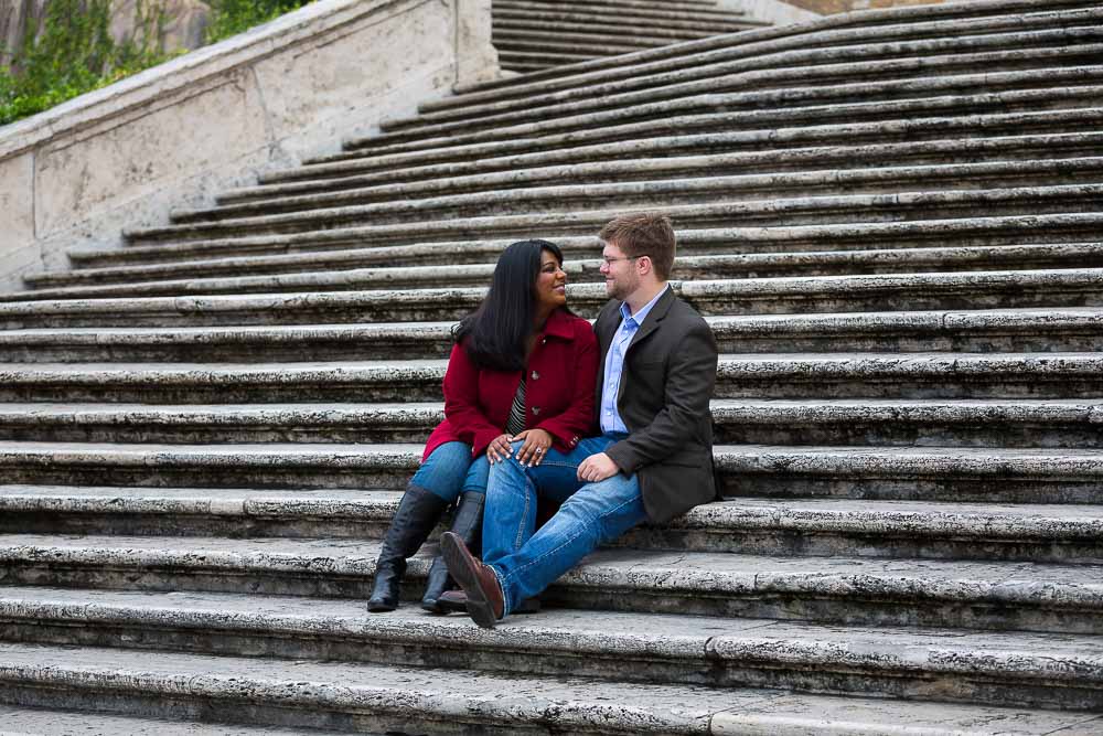 Laying down on the Spanish steps