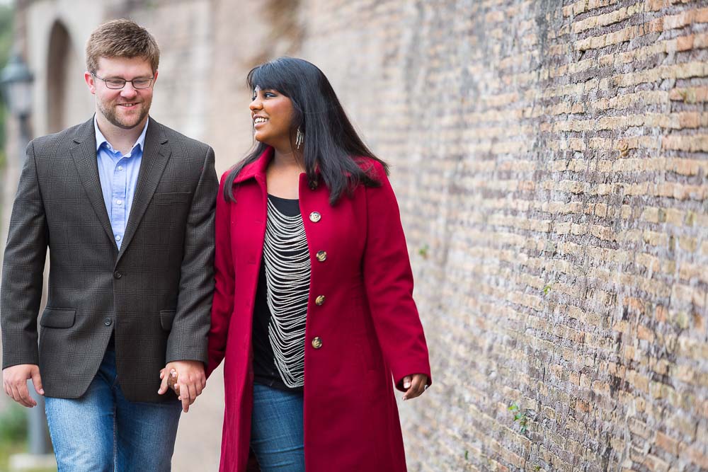 Walking together during photo shoot