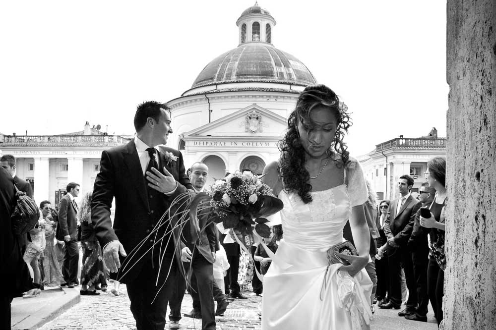 Wedding photography in black and white. Ariccia, Italy.