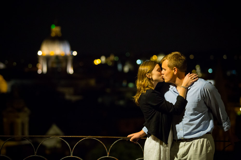 Night time engagement pictures.