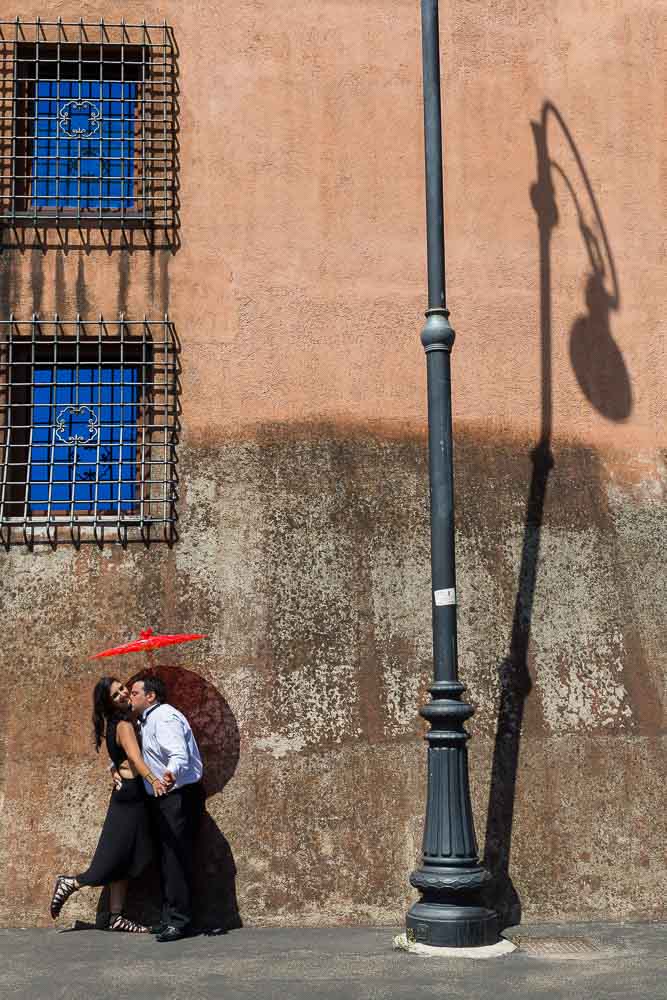 Couple engagement style session at the Vatican.