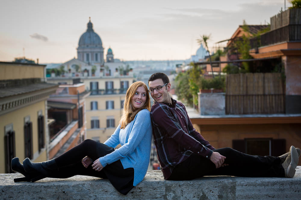 Looking at one another during a photo shoot in Rome