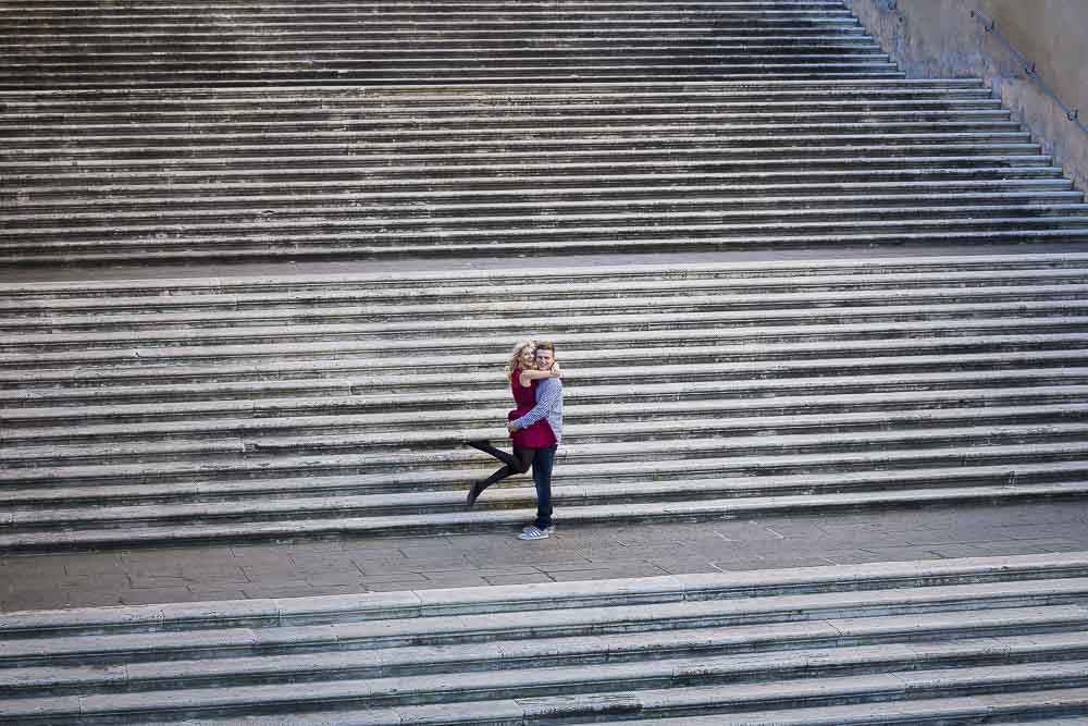 Jumping for joy photography on the staircases of Piazza del Campidoglio.