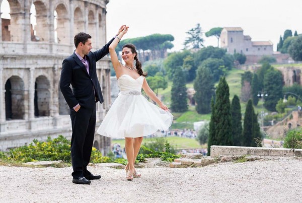 Wedding honeymoon engagement style photo session in Rome Italy.