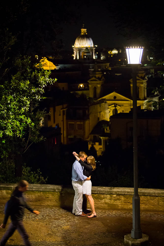 Engagement pictures at Pincio Park in Rome, Italy.