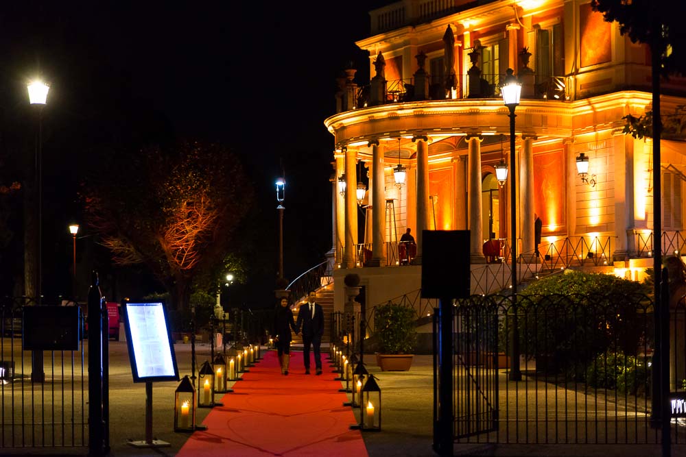 Casina Valadier restaurant in red