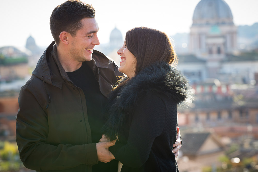 In love and engaged in Rome.