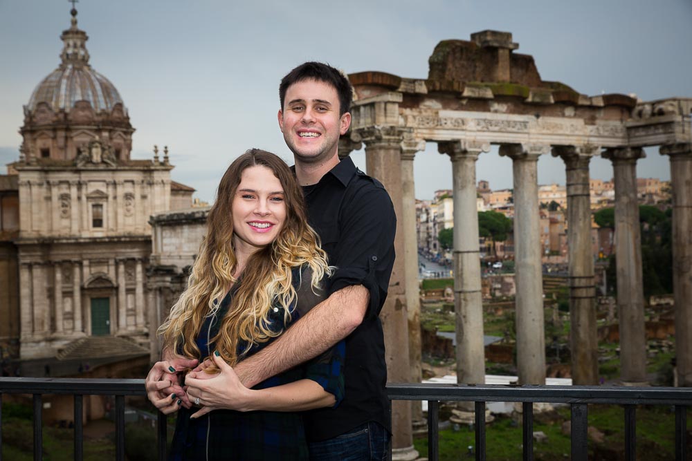 Posing in front of the roman forum in ancient Rome