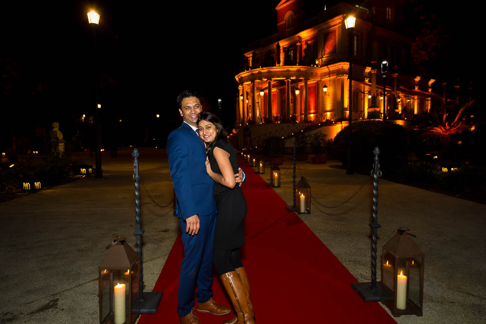 Posing in front of Casina Valadier at night