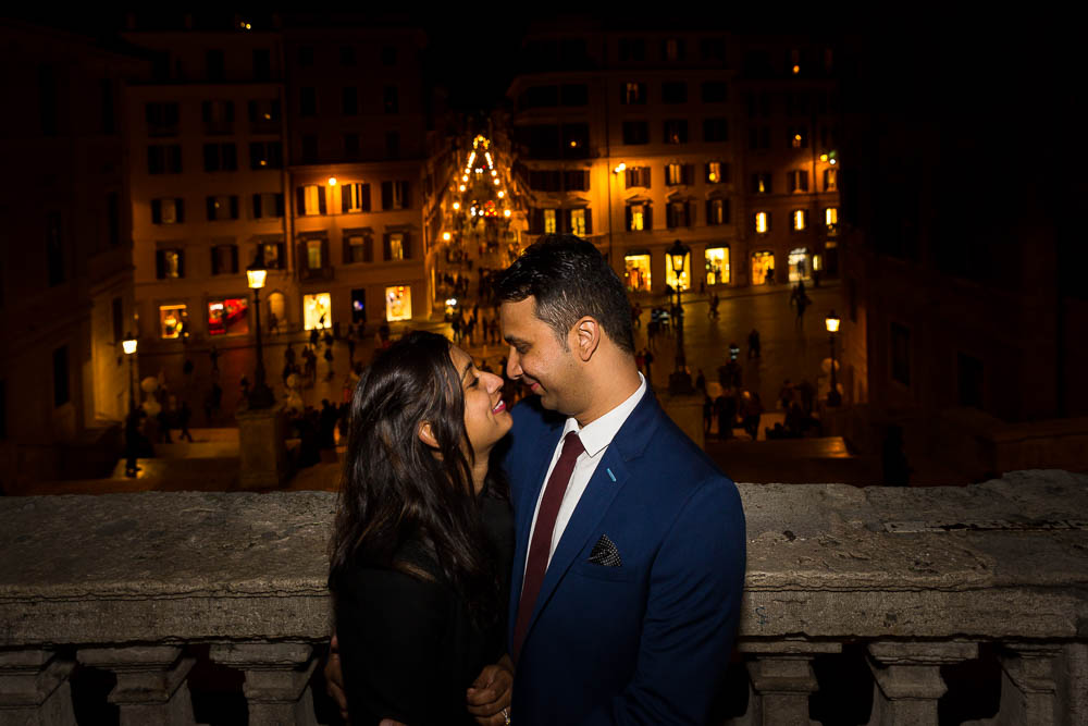 Engagement photos taken in Rome at Piazza di Spagna