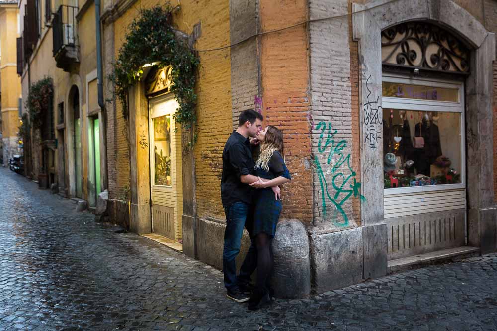 Romance in the roman off the beaten track alleyways of trastevere