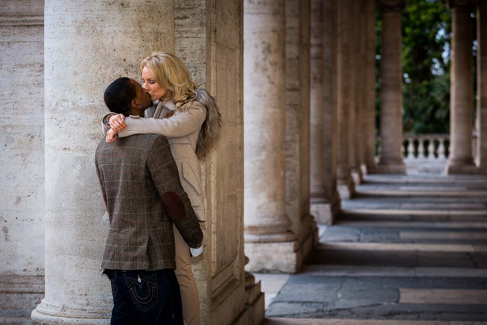 Photo session underneath the beautiful columns found in Piazza del Campidoglio