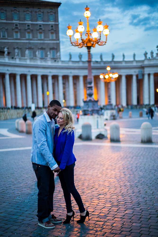 The blue light in St. Peters's square 