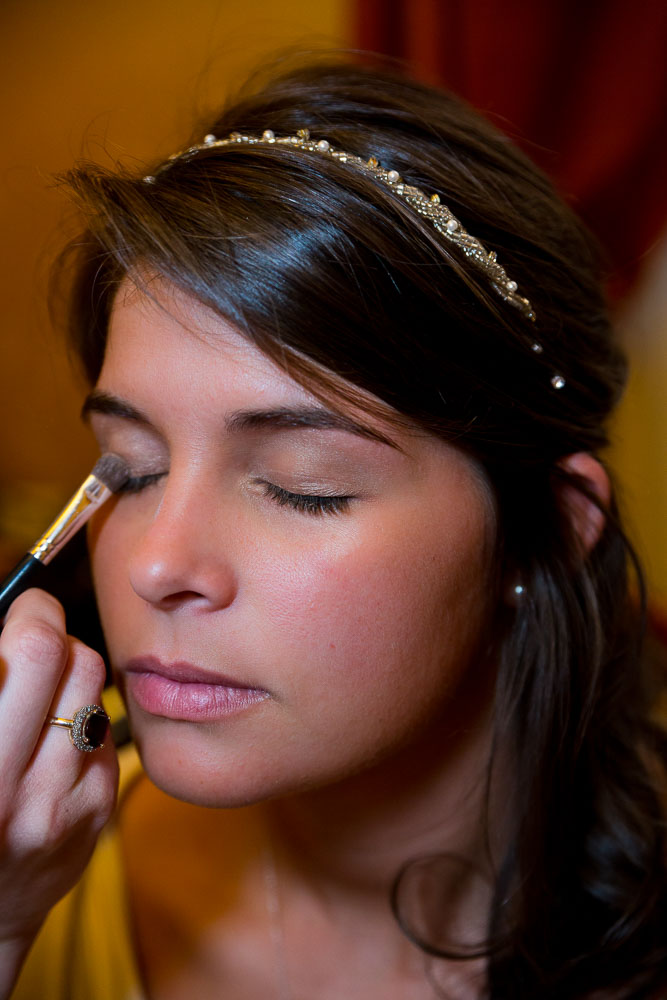 Bride make up session close up