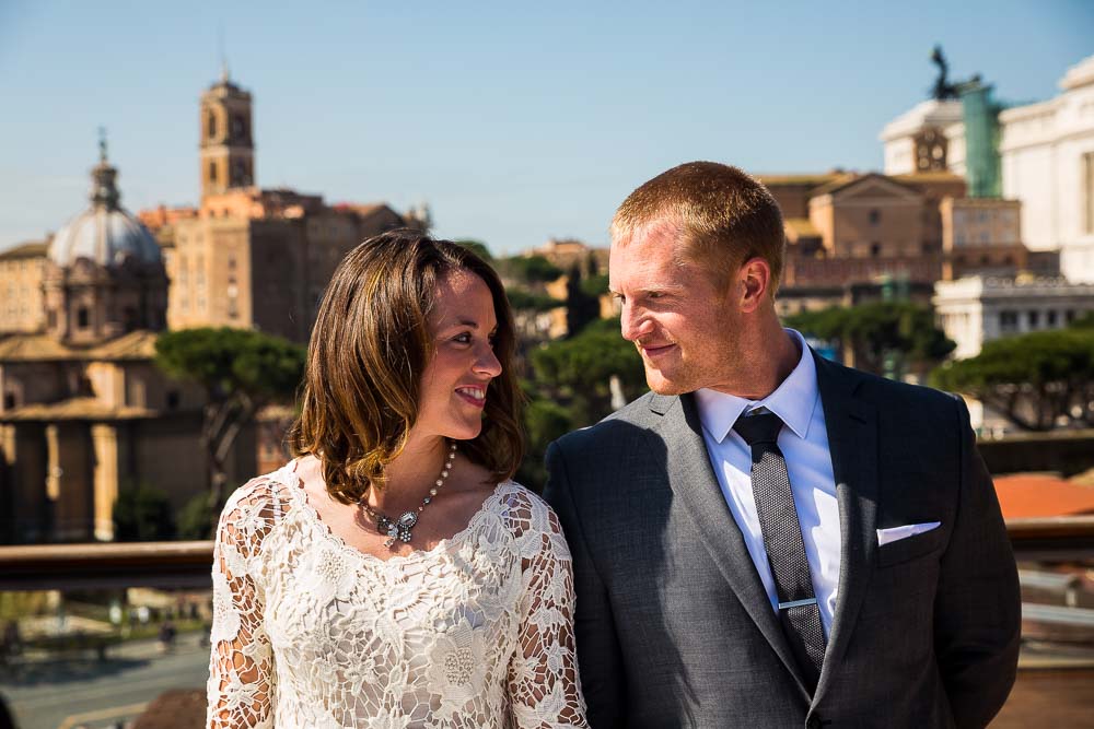 Looking intensely at one another before the wedding