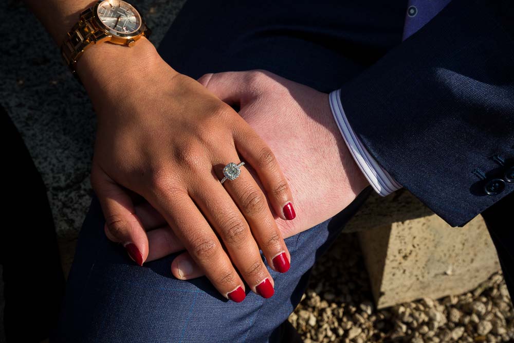 Close up image of the engagement ring