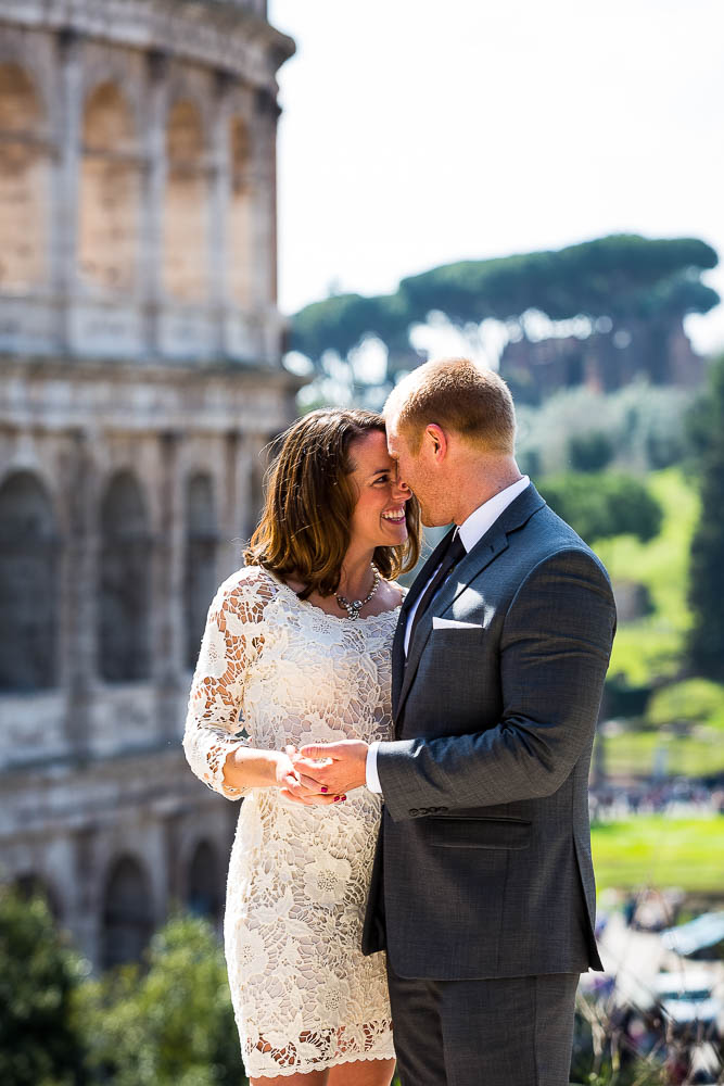 Close up portrait of newlyweds in love