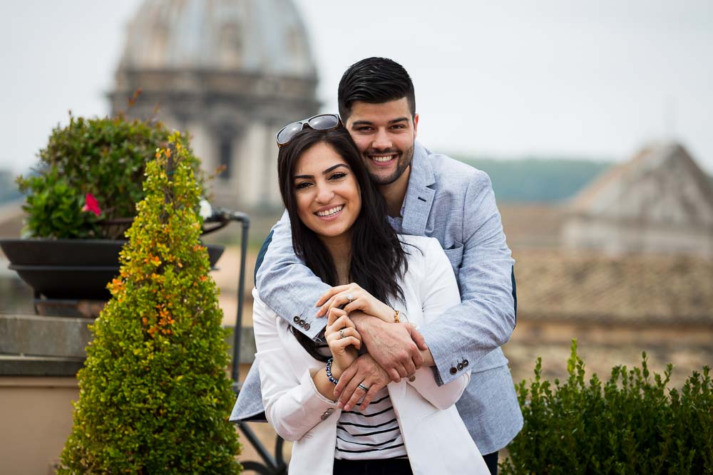 Portrait picture of an engaged couple