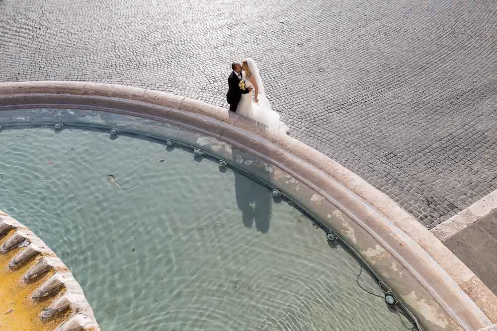 Wedding photography from Rome: piazza del Popolo overview from above.