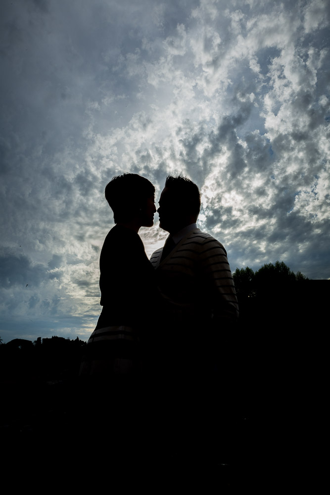 Silhouette photography in the sky