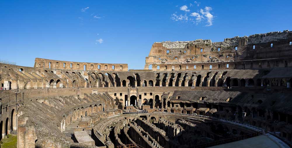 Inside the Coliseum in Rome Italy