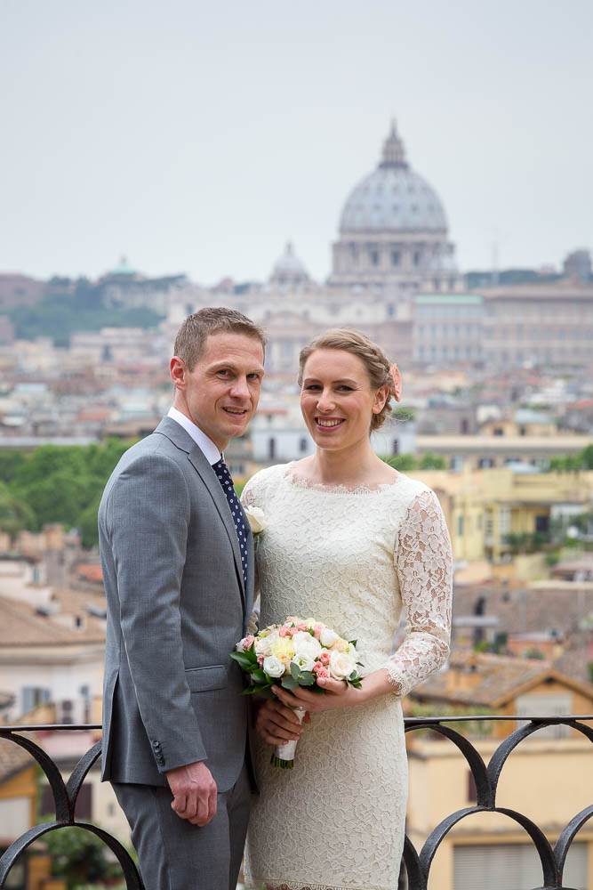 Portrait picture of a couple to be married in Rome