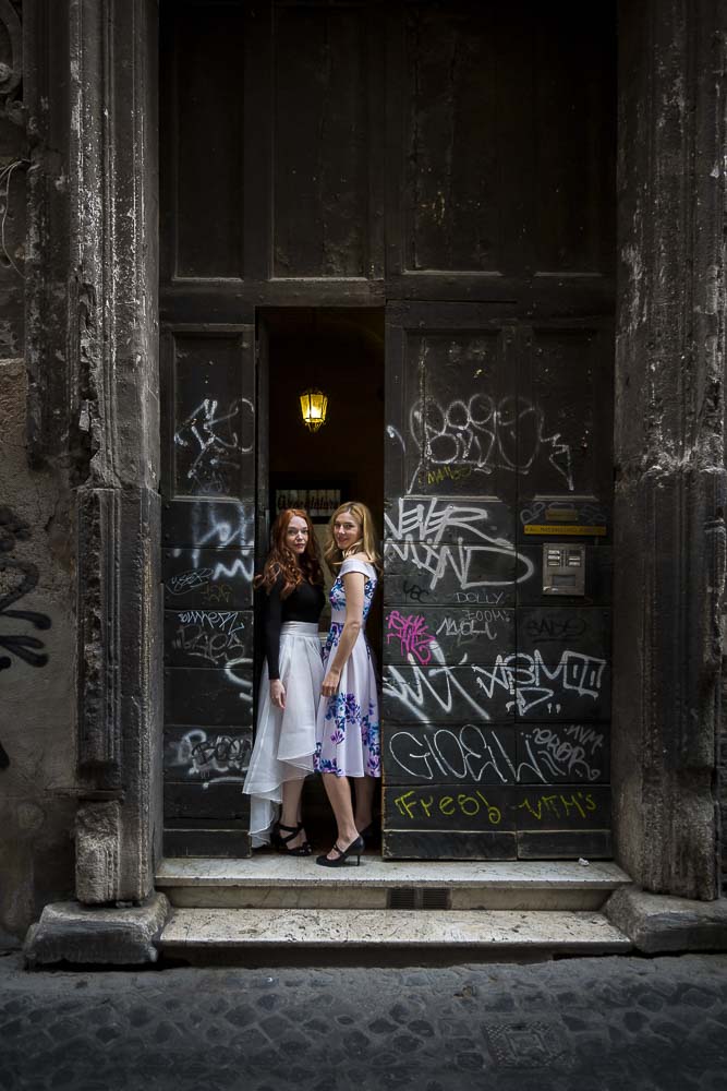 Picture standing in an entrance to an old building