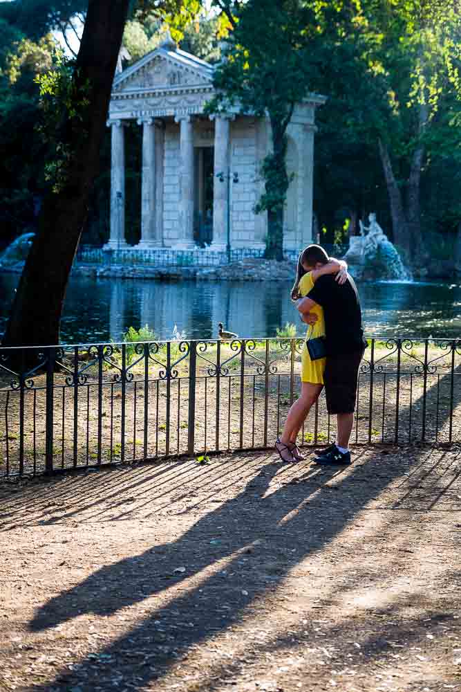 Couple in joy and happiness after a surprise proposal