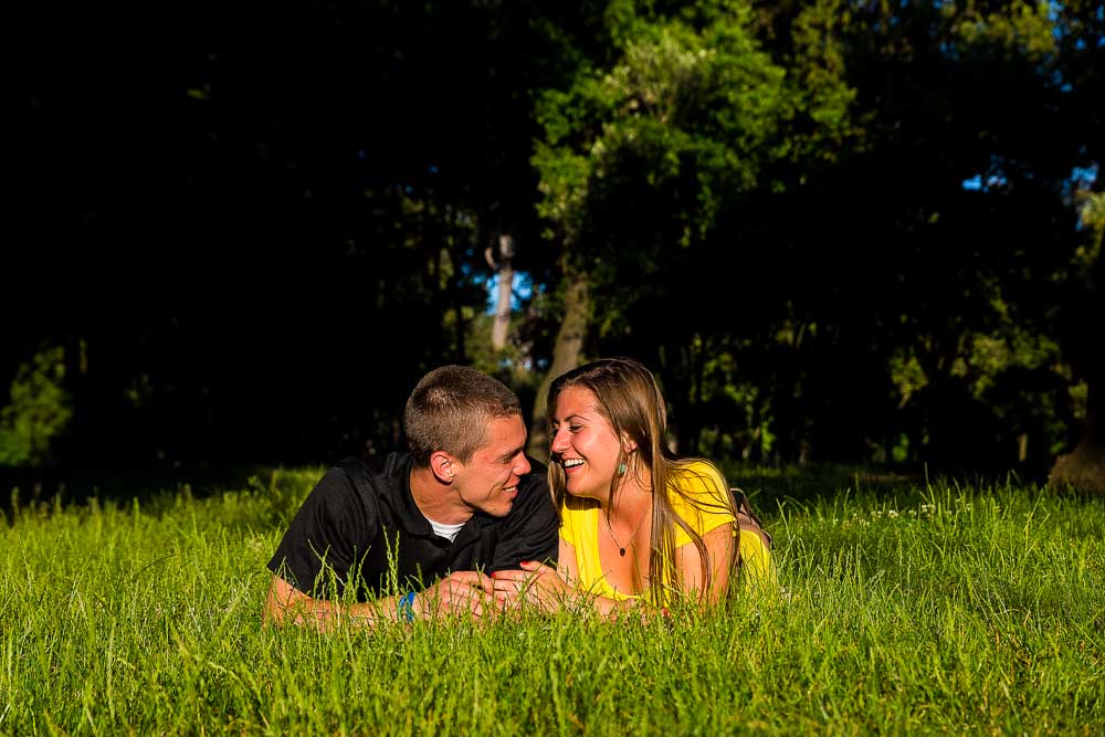 In love in Rome. Romantic time in a park.