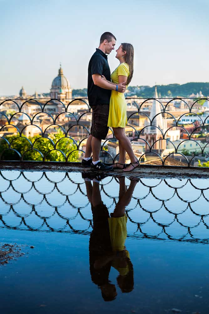 Engagement photography in Rome. Parco del Pincio. Italy.