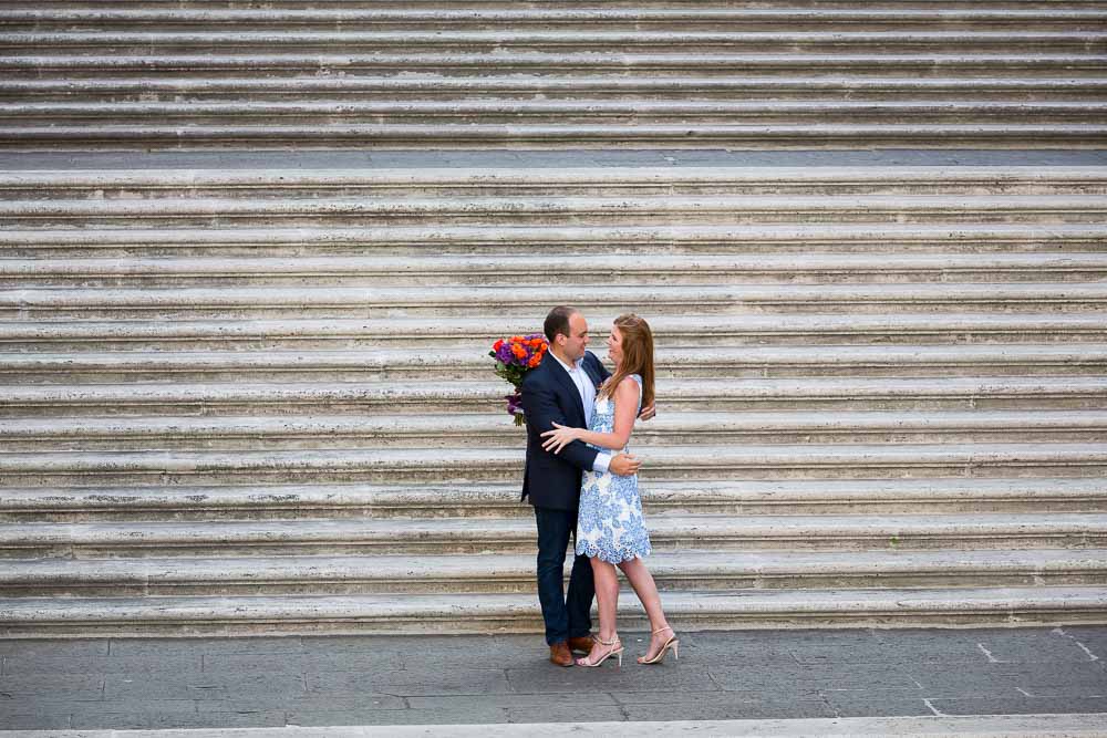 Just engaged during a photo shoot in the Piazza del Campidoglio staircase