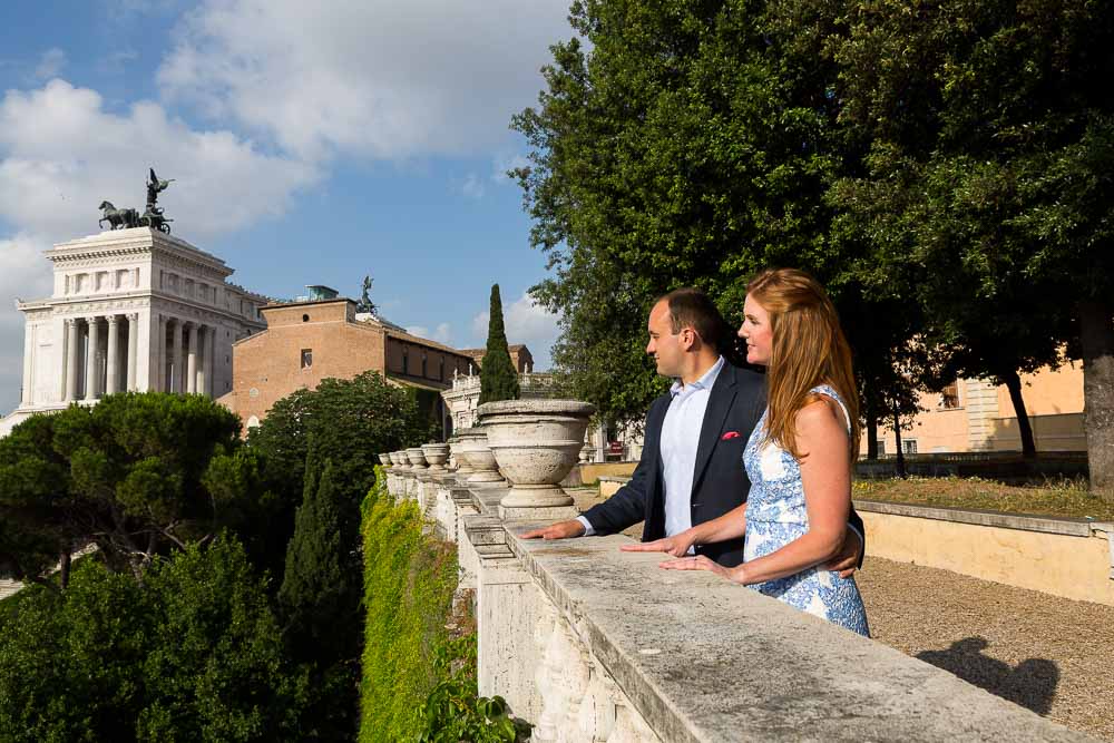 Couple overlooking the roman rooftops 