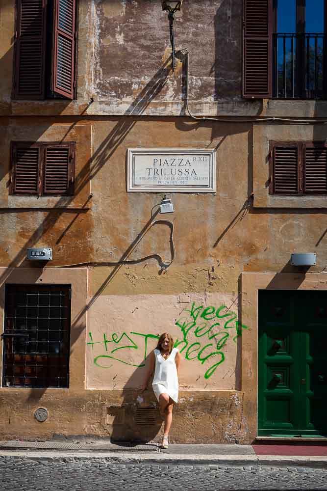 Standing underneath Piazza Trilussa