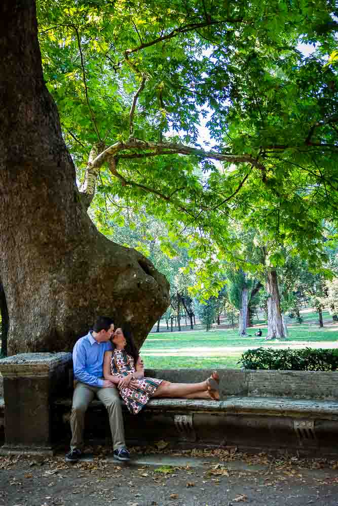 Resting under a tree in Parco Villa Borghese