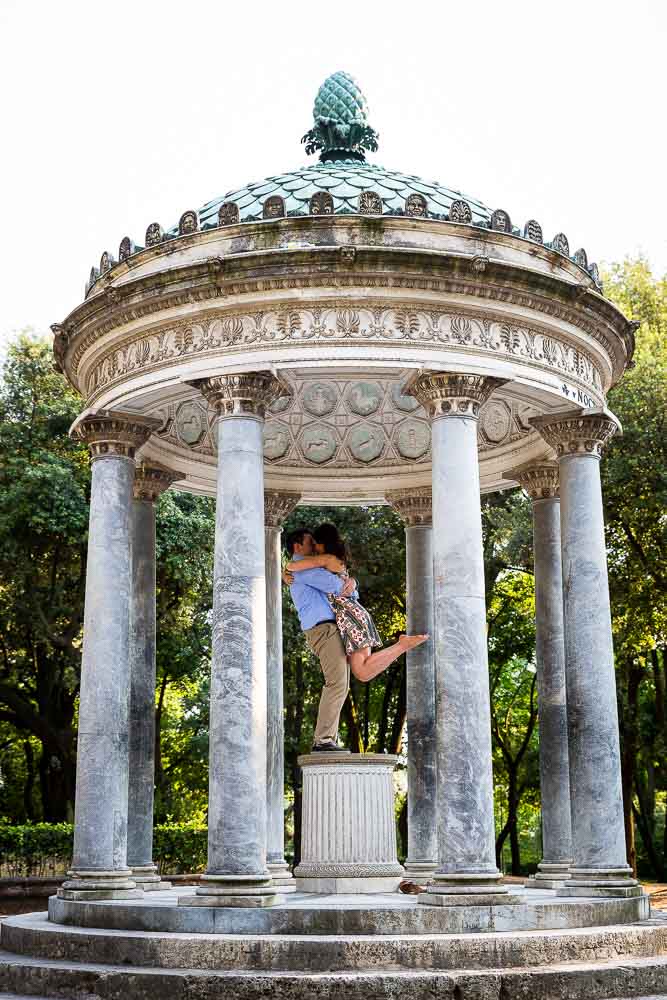 Happy session. Man Picking up girlfriend at Temple of Diana