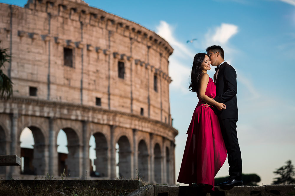 Couple engagement session at the Coliseum