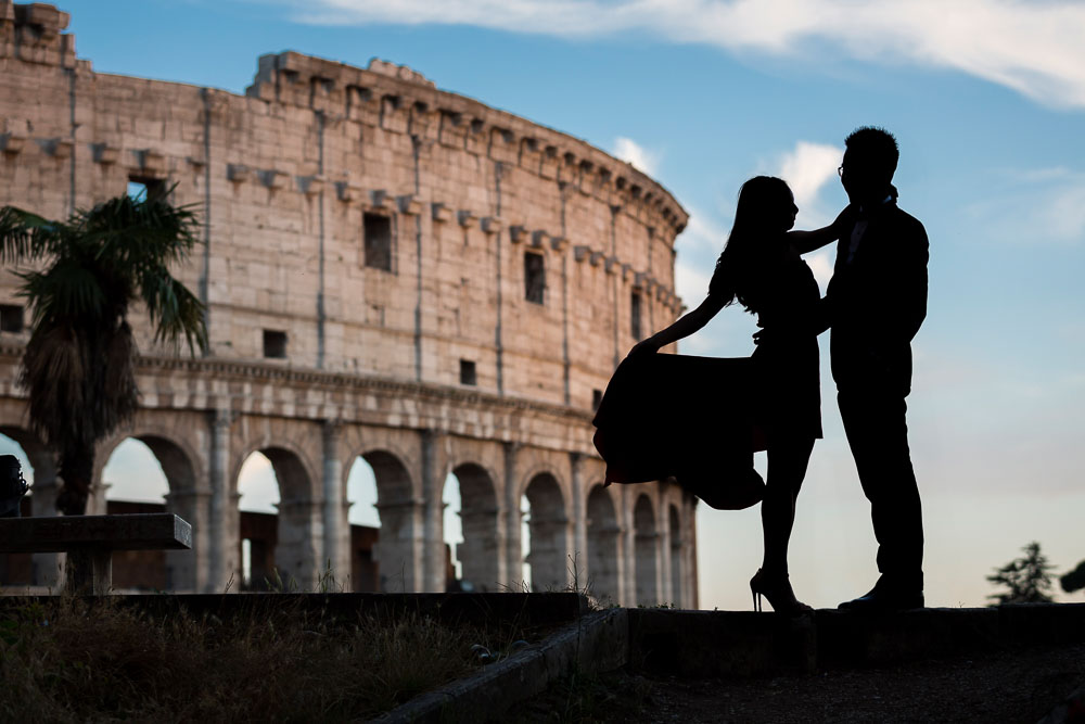 Silhouette photo e-session in Rome