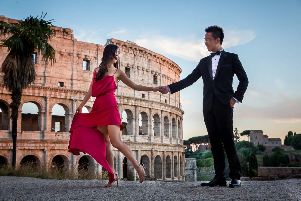 Gentlemen's had helping out the bride wearing red at the Coliseum