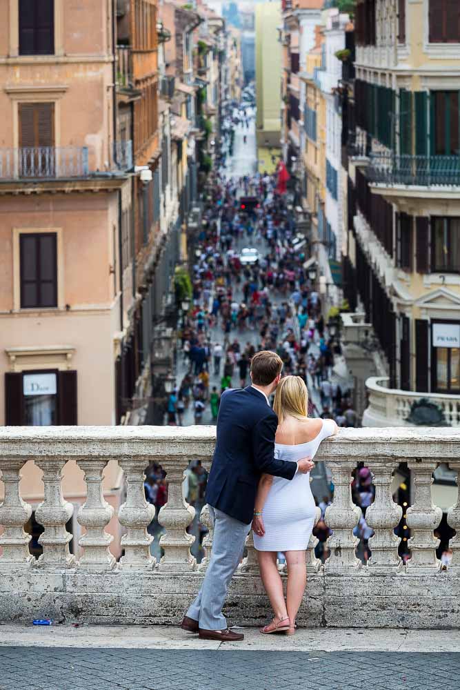 Overlooking the view in Via condotti during an e-session