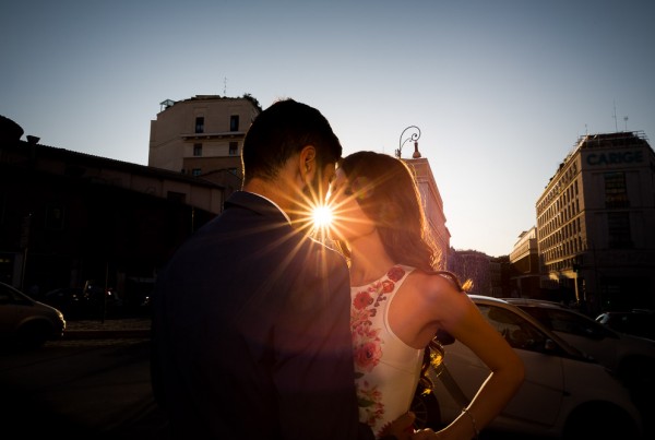 Sun setting light during a photo session