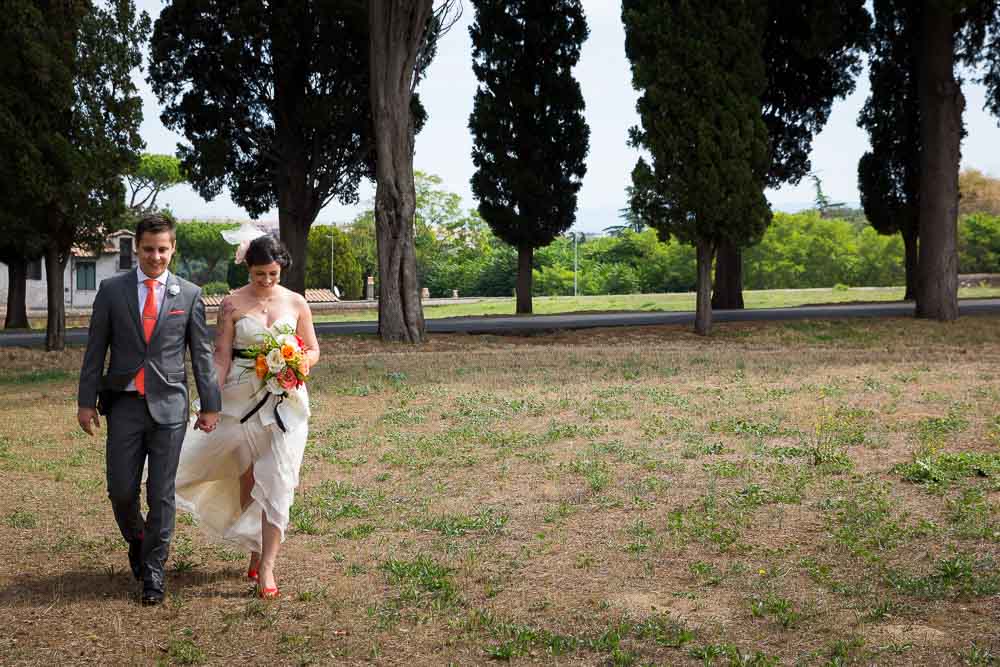 Walking to the private ceremony