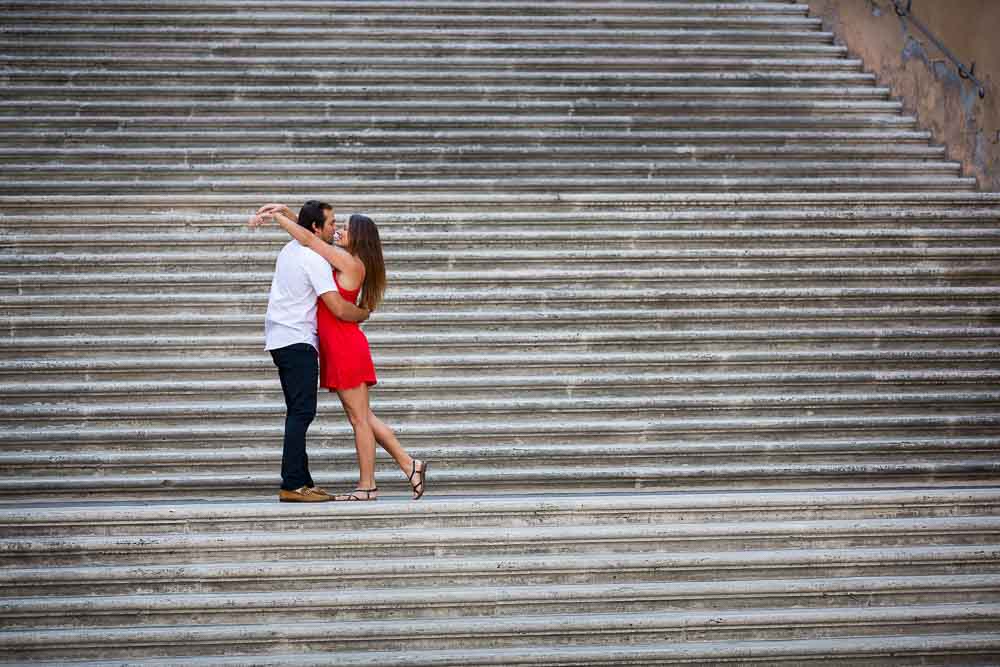 Roman staircase engagement session photography