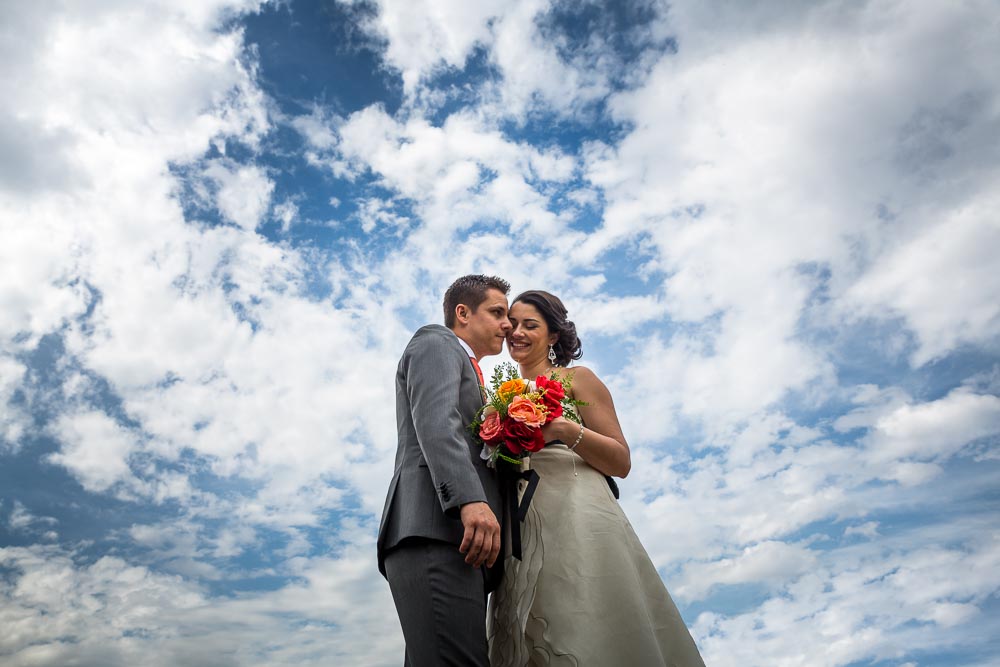 Bride and Groom in the sky creative imagery