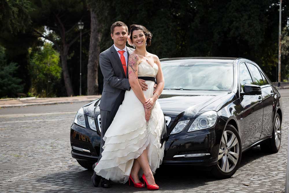 Wedding car portrait